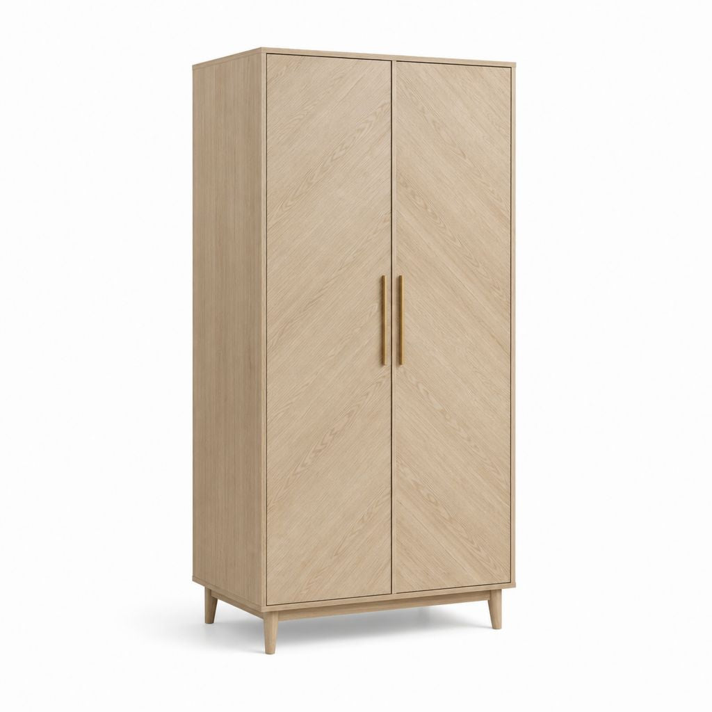 Kleiderschrank 2-türig Natur Eiche-Optik Spanplatte rechteckig 80 x 50 x 180 cm
