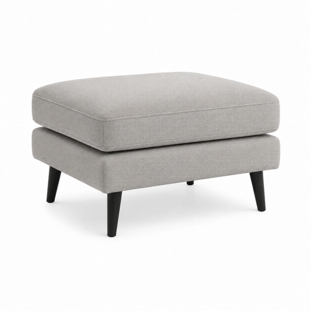 Fußhocker Polsterhocker Hellgrau Polyester Rechteckig 80 x 60 x 45 cm