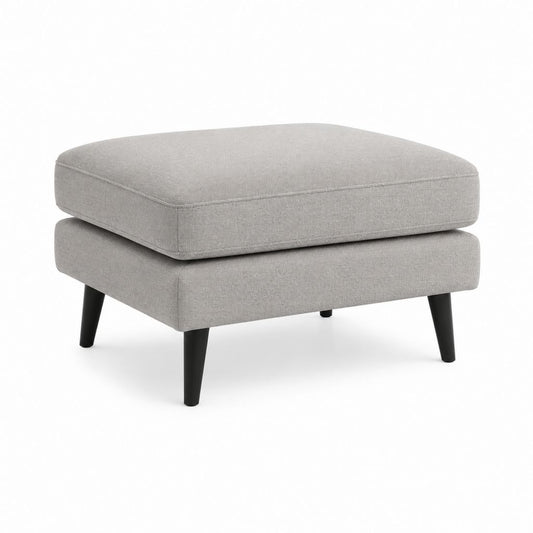 Fußhocker Polsterhocker Hellgrau Polyester Rechteckig 80 x 60 x 45 cm